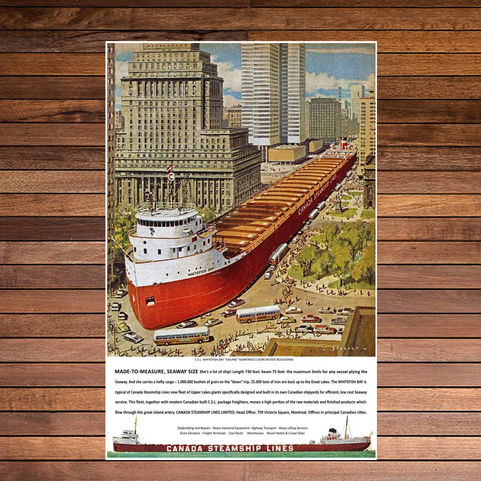 1963 Canada Steamship Lines Ad Framed Print Captain Spicer's Gallery